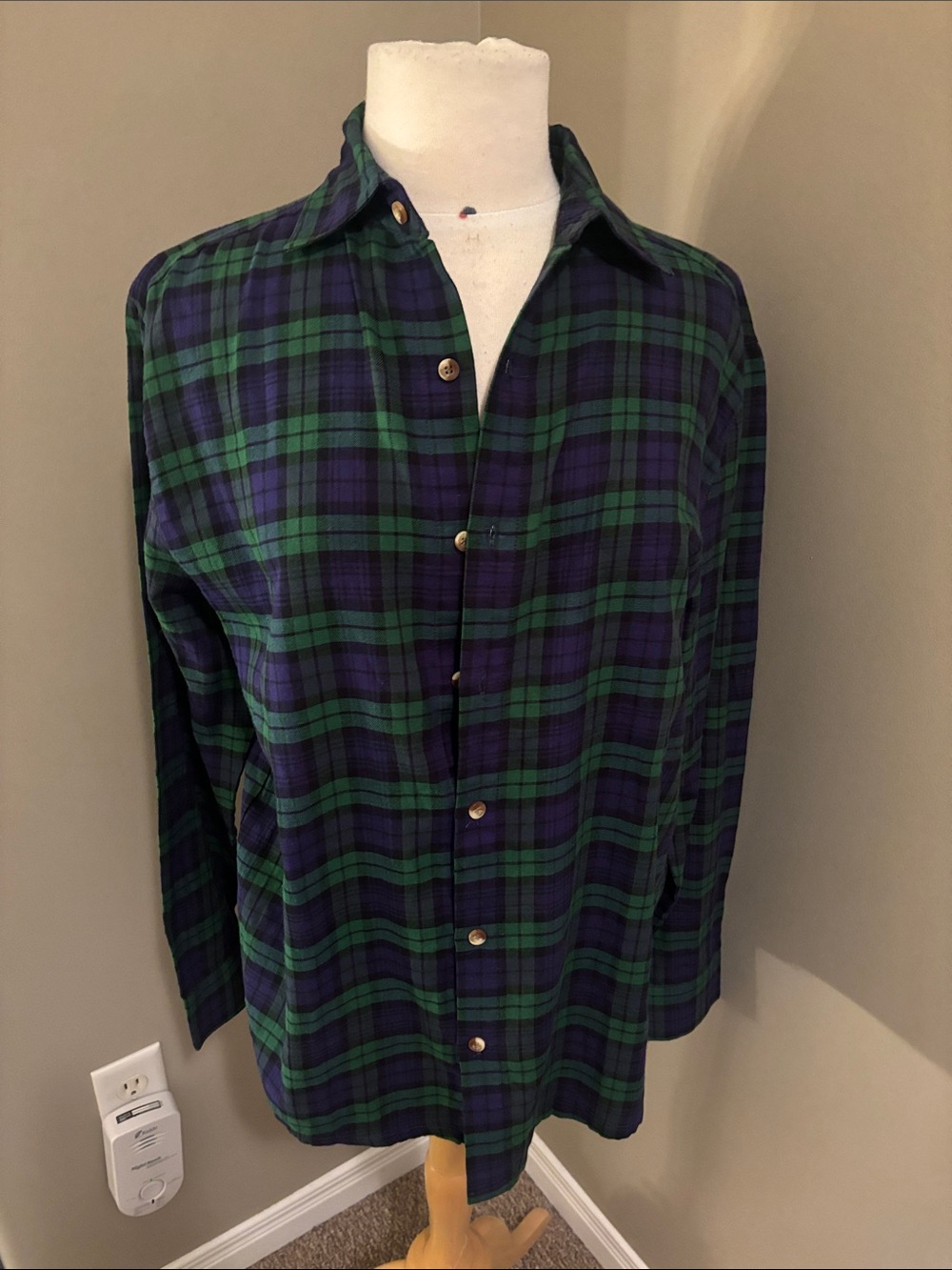 Disney Plaid Green & Purple Women's Jacket with Graphic Back Size Medium